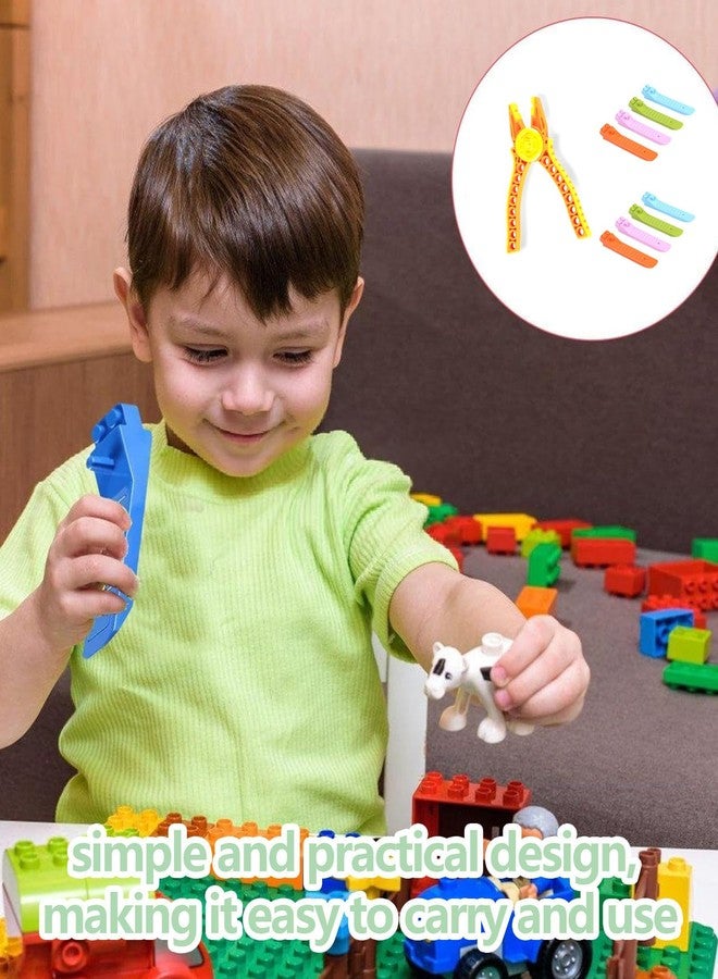 سكويشي مجموعة فواصل الطوب المرنة المكونة من 9 قطع، كلاسيكية مع كماشة، أداة أساسية لعشاق البناء، تفكيك فعال للطوب، حجم صغير لسهولة التخزين - Image 4